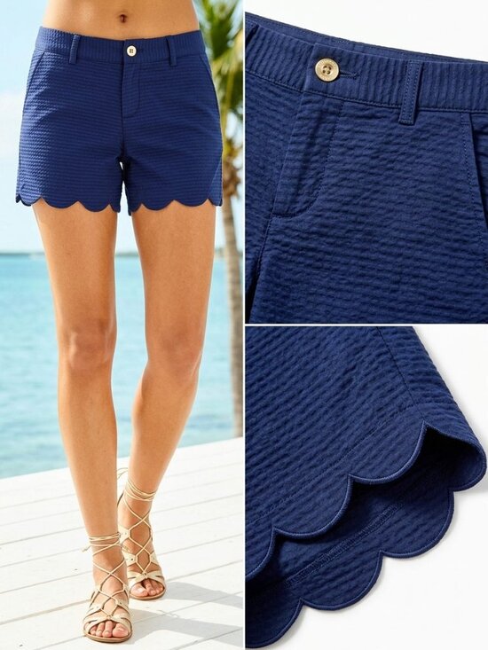Lilly Pulitzer Pants - Lilly Pulitzer Buttercup Scalloped Hem Shorts Navy Blue NWT Size 8 Skort